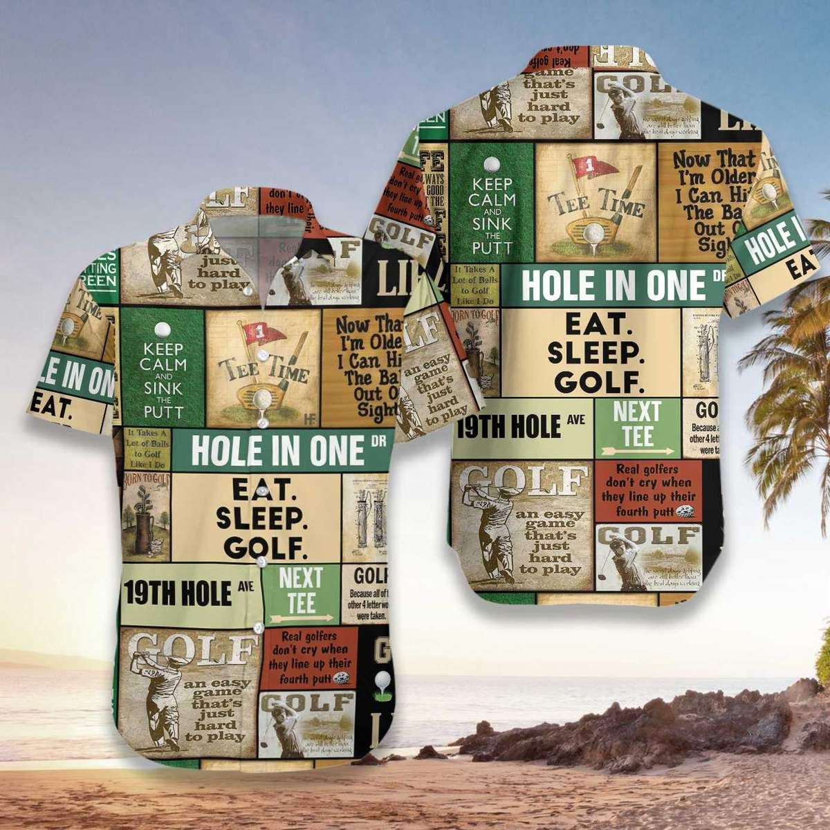 Felacia [Hawaii Shirt] Eat Sleep Golf Vintage Hawaiian Shirt-ZX1163